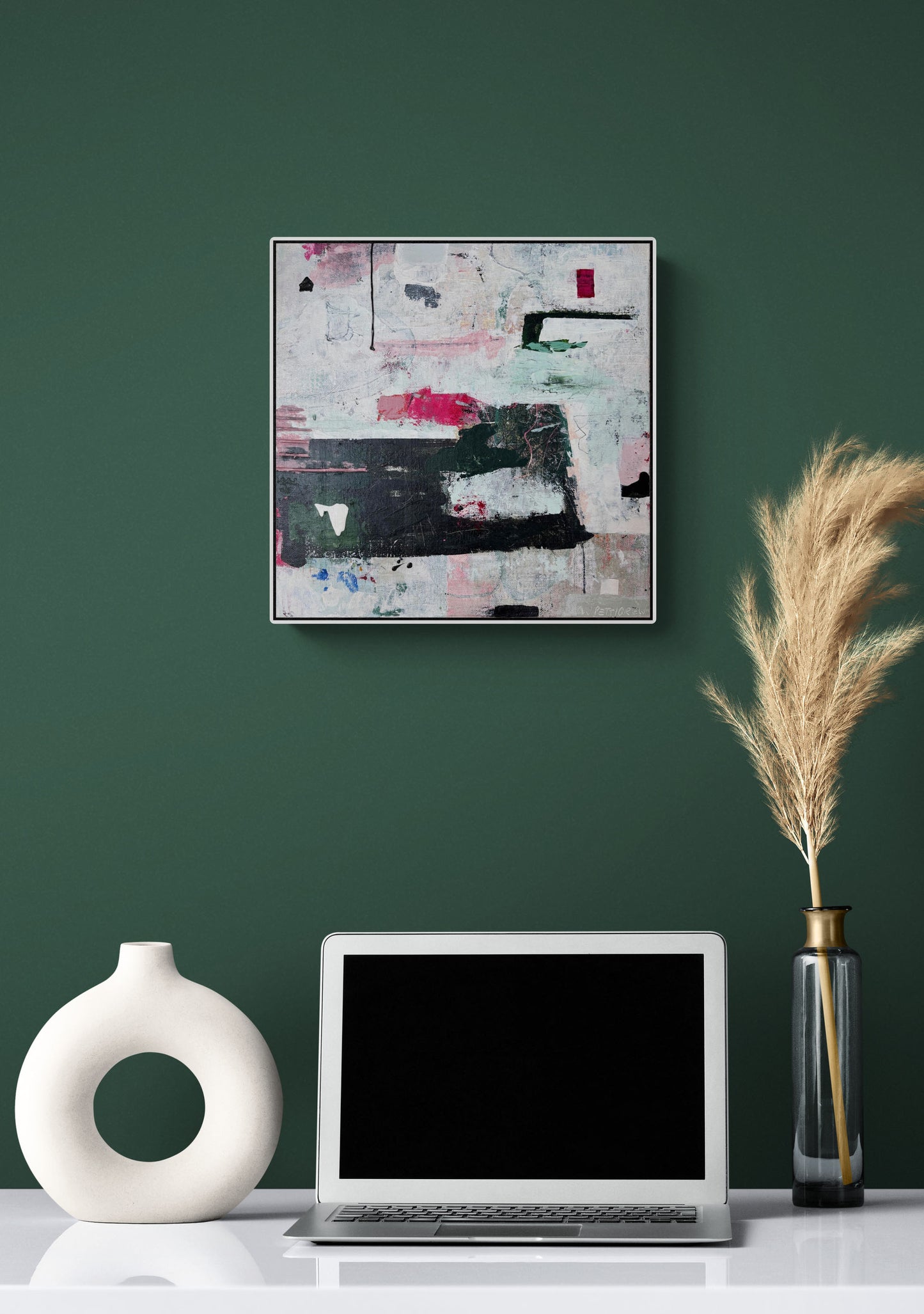 Abstract art piece on a green wall above a laptop and decorative items.
Architectural art
Original artwork for sale
Affordable art
Unique paintings
Contemporary art for
purchase
Contemporary interiors
Industrial interiors
Modern abstract art
Art for home decor
Emerging artists
Buy art online
Art for collectors
Abstract art for sale
Affordable wall art
Original paintings for sale
Contemporary artists
Canvas art for sale
Art collectors marketplace
Affordable modern art
Original art pieces
Art for interi